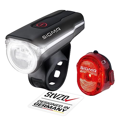 SIGMA Fahrradbeleuchtung Set Aura 60 USB, StVZO zugelassen, schwarz-rot, 17750 SIGMA Fahrradbeleuchtung Set Aura 60 USB, StVZO zugelassen, schwarz-rot, 17750 von SIGMA