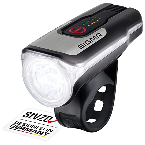 SIGMA SPORT - Aura 80 | LED Fahrradlicht 80 Lux | StVZO zugelassenes, akkubetriebenes Vorderlicht, Front, Schwarz von SIGMA