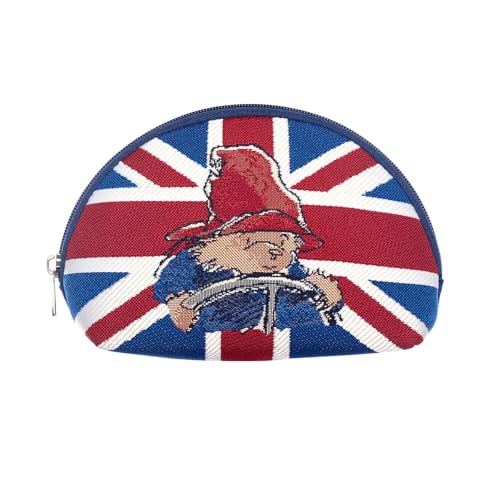 Signare Tapestry Paddington Bear Union Jack Damen Kleine Kosmetiktasche für Damen, ideal für Reisen, veganer, umweltfreundlicher gewebter Stoff, mehrfarbig, W 21 x H 13 x D 7, Paddington Bear von Signare