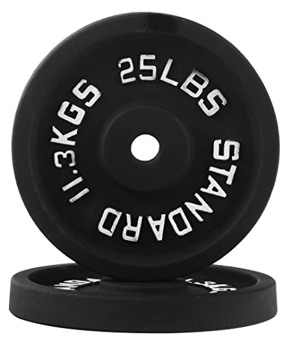 Fitvids Hantelscheibe aus Gusseisen für Krafttraining und Gewichtheben, 2,5 cm Center (Standard), 11,3 kg (2 Stück) Fitvids Hantelscheibe aus Gusseisen für Krafttraining und Gewichtheben, 2,5 cm Center (Standard), 11,3 kg (2 Stück) von Fitvids