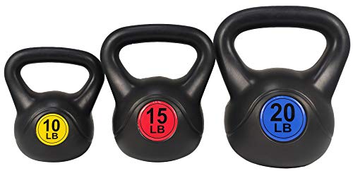 BalanceFrom Kugelhantel-Set mit breitem Griff, 4,5 kg, 6,8 kg, 9,1 kg von Signature Fitness