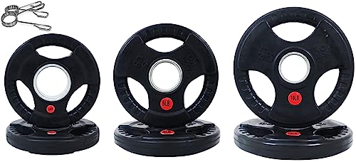 Signature Fitness Olympic Hantelscheibe aus Gusseisen, 5,1 cm, für Krafttraining und Gewichtheben, Gummierung Stil, 15,9 kg Set Signature Fitness Olympic Hantelscheibe aus Gusseisen, 5,1 cm, für Krafttraining und Gewichtheben, Gummierung Stil, 15,9 kg Set von Fitvids