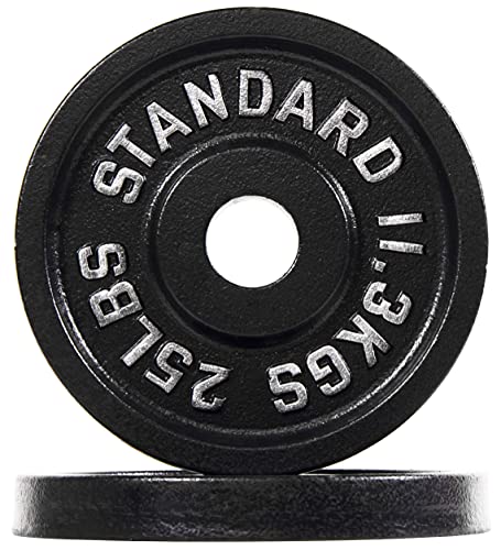 Signature Fitness Olympic Hantelscheibe aus Gusseisen, 5,1 cm, für Krafttraining und Gewichtheben, Vintage-Stil, 11,3 kg, Paar Signature Fitness Olympic Hantelscheibe aus Gusseisen, 5,1 cm, für Krafttraining und Gewichtheben, Vintage-Stil, 11,3 kg, Paar von Fitvids