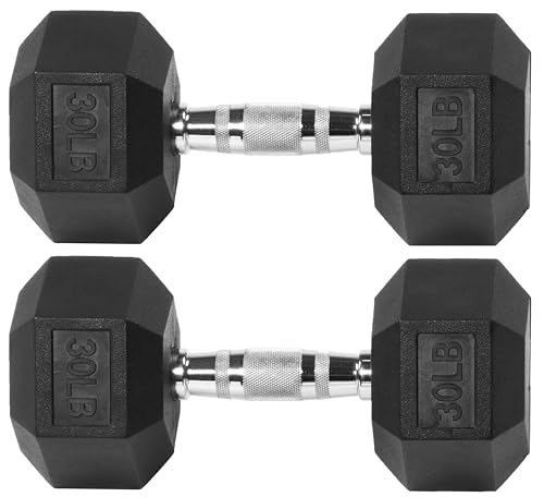 Fitvids Hochwertige sechseckige Hantel, gummiert, 13,6 kg, Paar Fitvids Hochwertige sechseckige Hantel, gummiert, 13,6 kg, Paar von Fitvids