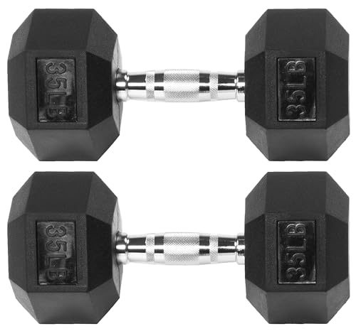 Fitvids Hochwertige sechseckige Hantel, gummiert, 15,9 kg, Paar Fitvids Hochwertige sechseckige Hantel, gummiert, 15,9 kg, Paar von Fitvids