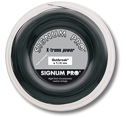 Signum Pro Unisex – Erwachsene Outbreak Tennis-Saite, schwarz, 1,18 mm x 200 m von SIGNUM PRO