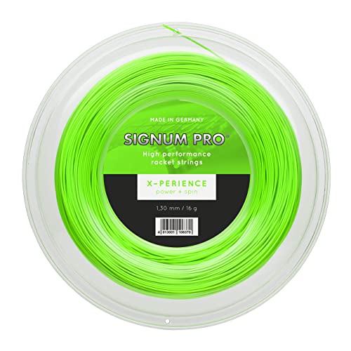 Signum Pro Tennis Saiten 1,30 X-PERIENCE 1,30 mm 16G Spule 200 m 660 FT, grün, 1.30 mm von Signum Pro