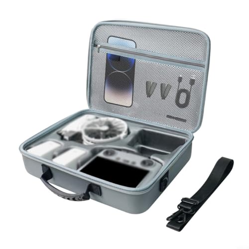 Sileduove DJI Flip Aufbewahrungstasche, wasserdichte PU-Hülle mit Schultergurt für DJI Zubehör, geräumiges Design, 35299 cm, graue Tragetasche für Outdoor-Abenteuer, Wie abgebildet, For Flip RC-N3 von Sileduove