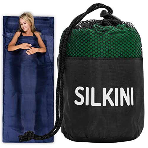 Silkini Compact Seidenschlafsack aus 100% Seide, Hüttenschlafsack Ultraleicht, Schlafsack Inlett, Inlay, Sommerschlafsack, Innenschlafsack kleines Packmaß von Silkini
