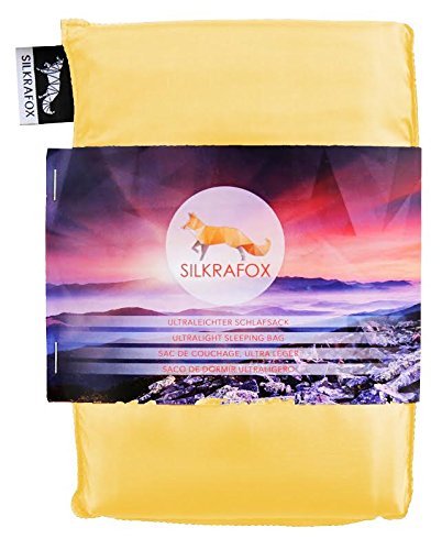 Silkrafox - ultraleichter Schlafsack, Hüttenschlafsack, Inlett, Sommerschlafsack, Kunst- Seidenschlafsack, gelb Silkrafox - ultraleichter Schlafsack, Hüttenschlafsack, Inlett, Sommerschlafsack, Kunst- Seidenschlafsack, gelb von Silkrafox