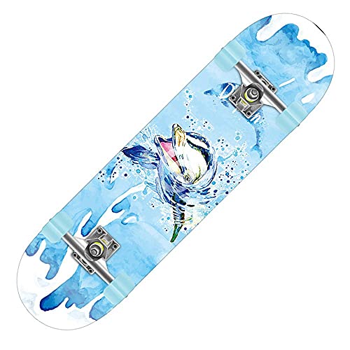 31 "x 8" komplettes Skateboard, 8-lagiges Ahorn-Double-Kick-Skateboard-Boards, Skateboards für Erwachsene, Anfänger, Teenager, Jungen, Mädchen-19_31 Zoll von SilteD