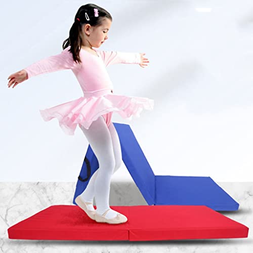 Kinder-Gymnastikmatten, Tragegriff, 5,1 cm dick, reißfeste PU-Leder-Trainingsmatte, leichte Yogamatte für den Heimgebrauch/Cheerleading/Strand von SilteD