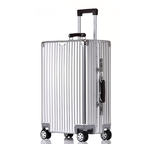 SilteD Koffer, Koffer aus Aluminium-Magnesium-Legierung, Boarding-Trolley, Passwortbox, Gepäck aus Aluminiumrahmen, einfacher tragbarer Reisekoffer, großer Koffer (Farbe: E, einzigartige Taille: 24 von SilteD