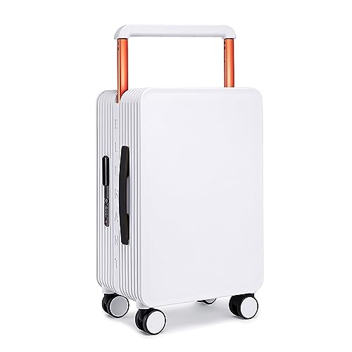 SilteD Koffer, breiter Trolley, Gepäck, Boarding-Koffer, Kleiner Koffer, Universalrad, Passwort-Box, einfache Mode, großes Gepäck, großer Koffer (Farbe: Blanco, Taille einzigartig: 24 Zoll) von SilteD