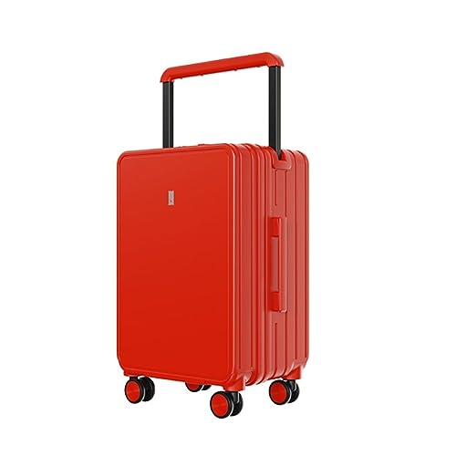 SilteD Koffer, breiter Trolley-Koffer, Business-Koffer mit großem Fassungsvermögen, wasserdichter Reißverschluss-Koffer, Boarding-Koffer, modisches einfaches Gepäck, großer Koffer (Farbe: Rot, Taille von SilteD