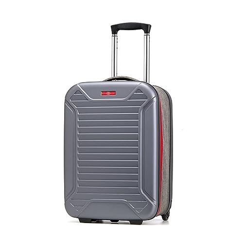 SilteD-Koffer, zusammenklappbarer Trolley-Koffer für Geschäftsreisen, Geschäftsreisen, Leichter Reisekoffer, einfaches modisches Gepäck, leicht zu transportierendes Gepäck, großer Koffer (Farbe: Rot, von SilteD