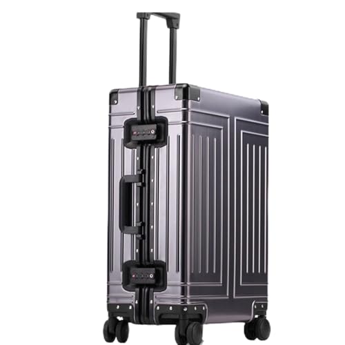 SilteD Koffer Trolley aus Aluminium-Magnesium-Legierung, Universalrad, Metallkoffer, tragbar, komplett aus Aluminium, Koffer, großer Koffer (Farbe: D, Größe einzigartig: 28 Zoll) von SilteD