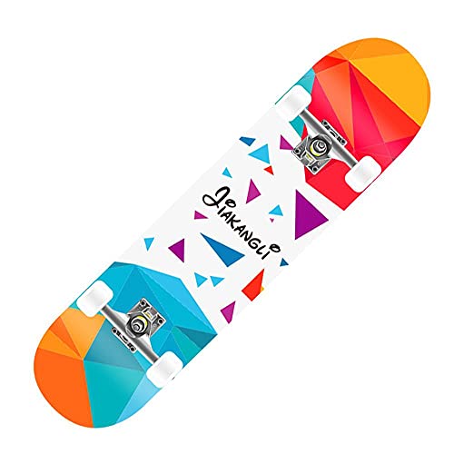 Skateboards 31x8 Zoll Komplett-Skateboard, Double-Kick-Deck Concave Cruiser Trick-Skateboard für Kinder, Anfänger und Erwachsene von SilteD