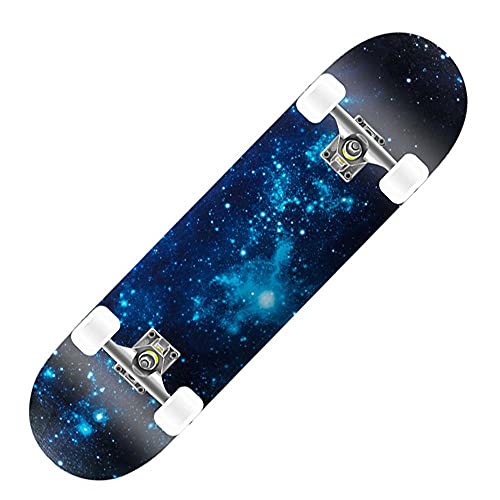 Skateboards Pro, 31x8 Zoll komplettes Skateboard, 8-lagiges kanadisches Ahornholz, Double-Kick-Deck, konkaves Cruiser-Trick-Skateboard für Kinder, Anfänger und Erwachsene von SilteD