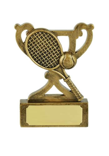 SilverTrophy Tennis Mini Trophy Gold Award - Player of the Match, MVP, Most Aces, Best: Serve, Backhand & Forehand, Winner, Most Improved, Longest Rally, Racket & Ball, School Kids Club Engraving SilverTrophy Tennis Mini Trophy Gold Award - Player of the Match, MVP, Most Aces, Best: Serve, Backhand & Forehand, Winner, Most Improved, Longest Rally, Racket & Ball, School Kids Club Engraving von SilverTrophy