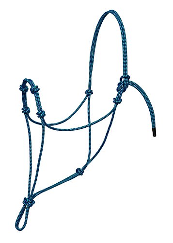 Weaver Lederhalfter mit 4 Knoten, Silberspitze, Blau/Schwarz, durchschnittlich von Weaver Leather