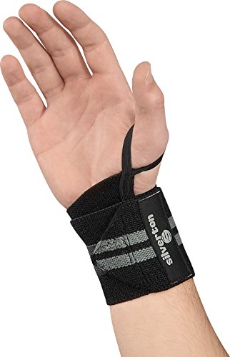 Silverton HANDGELENKBANDAGE Kraftsport | 45 x 8 cm | Handgelenkstütze mit integrierter Daumenschlaufe | Hochwertiges atmungsaktives Material | Handgelenk Bandagen Gym | Handgelenk Manschette von Silverton