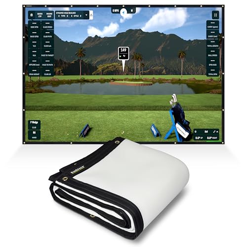 SimSpace Unisex-Adult Platin Golf Schlagbildschirm, Weiß, 3,3 x 2,525 Meter von SimSpace