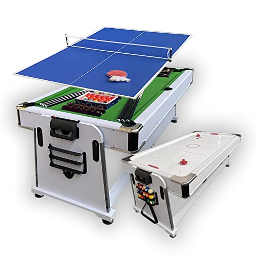 Billardtisch Weiß 7 FT und Tischhockey und Tischtennistisch und Tischdecke mod. Mattew Vert Billardtisch Weiß 7 FT und Tischhockey und Tischtennistisch und Tischdecke mod. Mattew Vert von Simba Srl