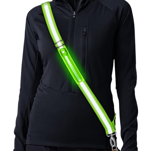 Lauflicht Joggen mit Reflektoren Gürtel, LED Lauflampe USB Aufladbar Verstellbar Nacht Sicherheitslicht Laufgürtel für Joggen Laufen Running Fahrradfahren Hundewandern Outdoor Sports (Grün) Lauflicht Joggen mit Reflektoren Gürtel, LED Lauflampe USB Aufladbar Verstellbar Nacht Sicherheitslicht Laufgürtel für Joggen Laufen Running Fahrradfahren Hundewandern Outdoor Sports (Grün) von Simket