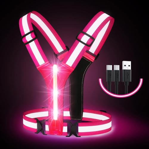 Laufweste Reflektorweste Warnweste, LED Wiederaufladbare USB Lauflicht, Elastische Verstellbare Leuchtweste für Joggen Wandern oder Radfahren in der Nach Laufweste Reflektorweste Warnweste, LED Wiederaufladbare USB Lauflicht, Elastische Verstellbare Leuchtweste für Joggen Wandern oder Radfahren in der Nach von Simket