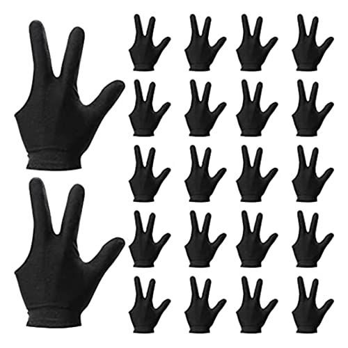 Simpls 22 StüCk Billard Handschuhe 3 Finger Queue Pool Handschuhe Sport Handschuhe für Frauen und MäNner, Sowohl für die Als Auch für die Rechte Hand, Schwarz von Simpls