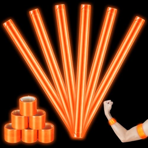 Sinmoe 6 Reflektierende Schnapparmbänder Reflektorband 40 cm Snap Armband Reflektor Klatscharmbänder Hohe Sichtbarkeit Sicherheitsarmbänder Reflektor Armbänder für Radfahren Joggen Wandern (Orange) Sinmoe 6 Reflektierende Schnapparmbänder Reflektorband 40 cm Snap Armband Reflektor Klatscharmbänder Hohe Sichtbarkeit Sicherheitsarmbänder Reflektor Armbänder für Radfahren Joggen Wandern (Orange) von Sinmoe