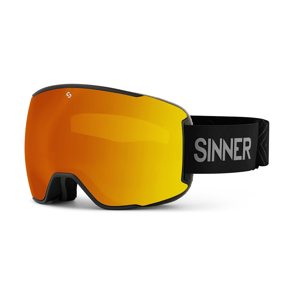 Sinner Snowflake Ski Goggles  Double Full Orange Mirror Vent + Double Pink Toric/CAT1-3 von Sinner