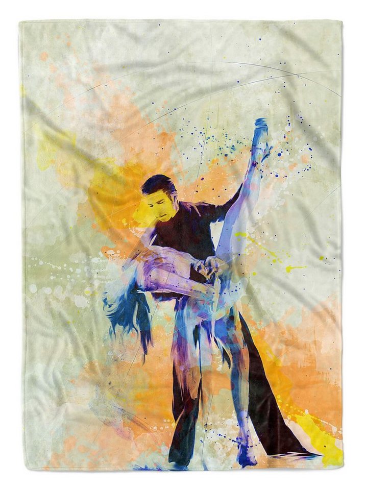 Sinus Art Handtücher SplashArt Sport Handtuch Strandhandtuch Saunatuch Kuscheldecke Kunstvoll Tanzpaar III Spo, Baumwolle-Polyester-Mix (1-St), Handtuch von Sinus Art