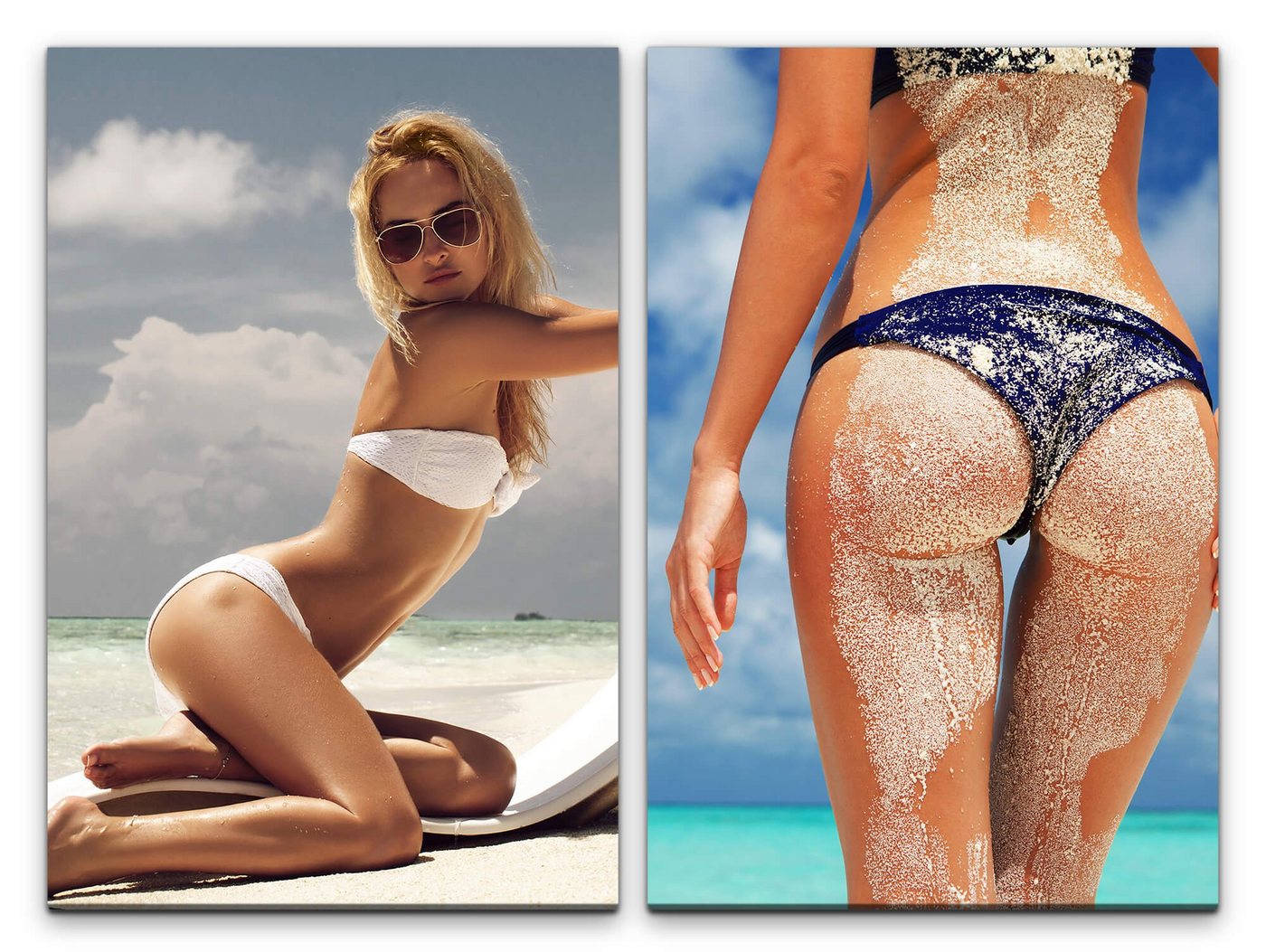 Sinus Art Leinwandbild 2 Bilder je 60x90cm Bikini Sexy Model Strand Sommer Sonnenbrille Strandfigur Sinus Art Leinwandbild 2 Bilder je 60x90cm Bikini Sexy Model Strand Sommer Sonnenbrille Strandfigur von Sinus Art