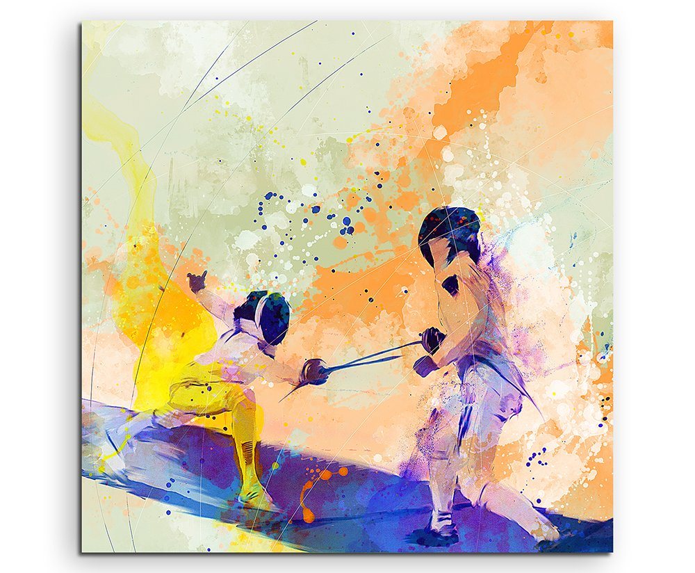 Sinus Art Leinwandbild Fechten II 60x60cm Aquarell Art Leinwandbild Sinus Art Leinwandbild Fechten II 60x60cm Aquarell Art Leinwandbild von Sinus Art