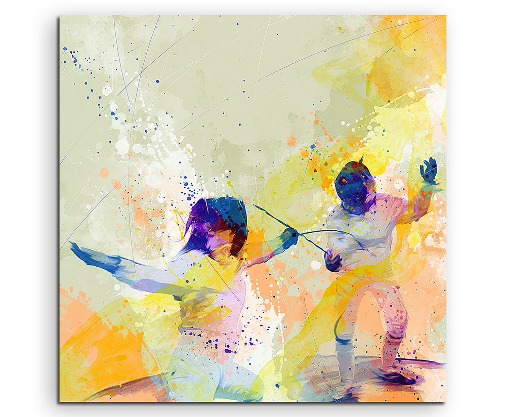 Sinus Art Leinwandbild Fechten III 60x60cm Aquarell Art Leinwandbild Sinus Art Leinwandbild Fechten III 60x60cm Aquarell Art Leinwandbild von Sinus Art