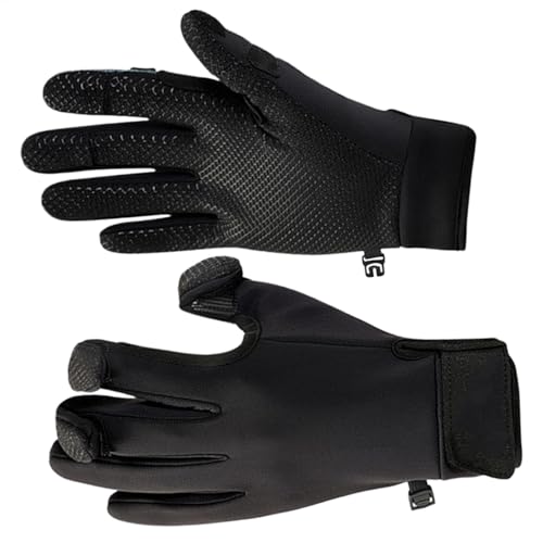 Sionhiuo Eisangeln Handschuhe - Outdoor Fleece Eisfischen Fingerlose Handschuhe - Touchscreen Fliegenfischen Handschuhe, rutschfeste Kaltes Wetter Warme Handschuhe für Männer und Frauen von Sionhiuo