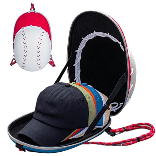 Sirseon Hut-Reiseetui für Baseballkappen, Baseballkappen-Aufbewahrungsbox | Hutgepäckkoffer,Outdoor-Sport-Hut-Aufbewahrungstasche, tragbare Hut-Tragetasche für Baseballmützen, Eimerhüte, Baskenmützen von Sirseon