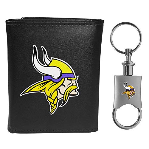 Siskiyou Sports NFL Minnesota Vikings Herren-Geldbörse, dreifach gefaltet, Leder, Schwarz, Einheitsgröße von Siskiyou