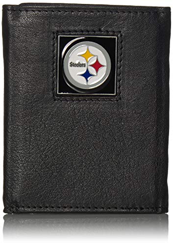 Siskiyou NFL Pittsburgh Steelers Geldbörse aus Leder, dreifach faltbar, Schwarz, Größe L von Siskiyou