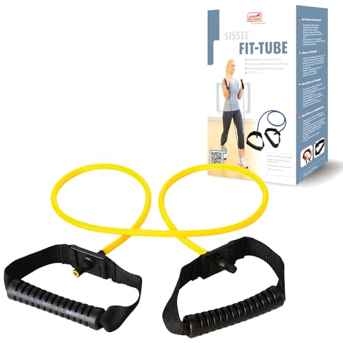 SISSEL® Fit-Tube Gelb (leicht) | Vielseitiges Fitnessgerät für Wellness & Muskelaufbau | Inkl. Übungsanleitung | Hygienische Flex-Griffe | Für alle Fitnesslevel von SISSEL