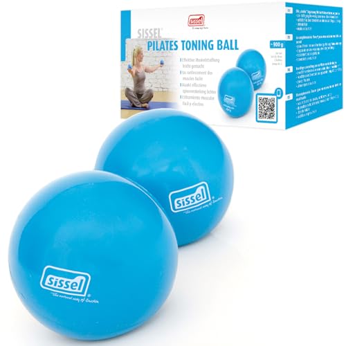 Sissel® Pilates Toning Ball 2er-Set 900g | Optimale Ergänzung für Balance & Kraft | Vielseitiges Training für Arme, Schultern & Oberkörper | Kompakt & Effektiv | Farbe: Blau von Sissel