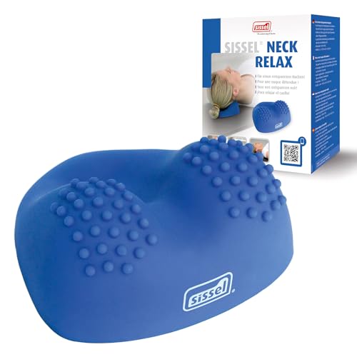SISSEL® Neck Relax Massagegerät | Ergonomische Nacken-Entspannung & Massage | Vielseitig für Pilates, Fuß & Brustwirbel | Hautfreundliches PVC | Blau | Förderung von Wohlbefinden & Schmerzlinderung von Sissel