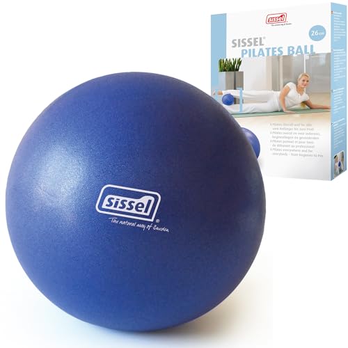 Sissel® Pilates Soft Ball blau | 26 cm | PVC phtalatfrei & latexfrei | Für Tiefenentspannung & Muskulatur-Kräftigung | 155 kg Belastbarkeit | Inklusive Übungsanleitung von Sissel