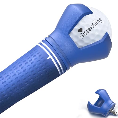 SisterAling Golfball-Retriever mit 3 Zinken, Rückenschutz, Puttergriff, Saugnapf, Saugnapf für Golfschrauben, Werkzeug (1 Packung, blau) von SisterAling