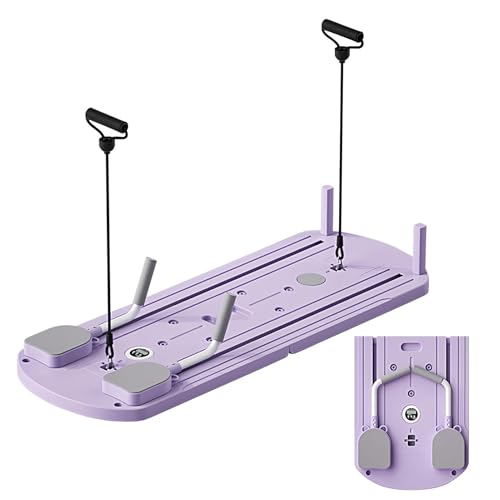 Pilates Reformer Set Faltbar, Upgraded Pilates Reformer Maschine mit LED Zähler für Zuhause, Tragbare Pilates Maschine, Automatische Rebound Bauchmuskelrolle für Home Workout von Siuwddee