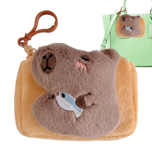 Plüsch-Tiertasche, Capybara Tier-Münztasche, Capybara Münzbeutel, Münztasche, Capybara Münzhalter Für Schlüsselanhänger, Multifunktional, Praktischer Schlüsselanhänger von Siuwddee