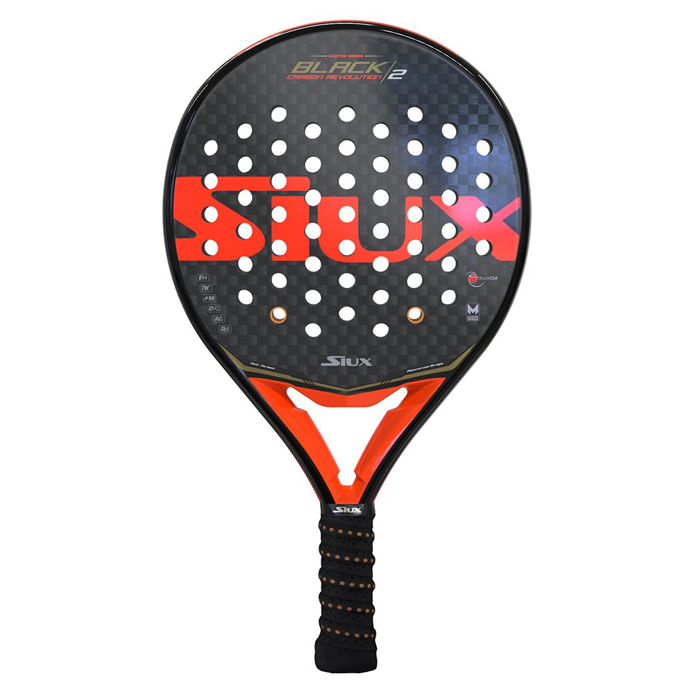 Siux Black Carbon Revolution 2 23 Padel Racket Orange 355-375 gr von Siux