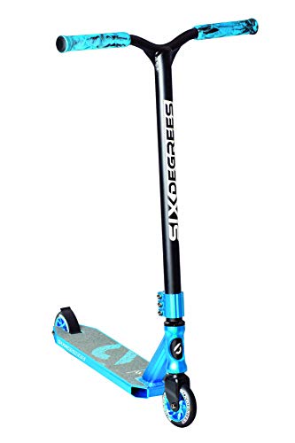 Six Degrees Aluminium Stuntscooter - Freestyle Kickroller, 100 mm High-Rebound-Rollen, ABEC 9, verstärkter Wing-Lenker, 360°-Lenkung, blau Six Degrees Aluminium Stuntscooter - Freestyle Kickroller, 100 mm High-Rebound-Rollen, ABEC 9, verstärkter Wing-Lenker, 360°-Lenkung, blau von Six Degrees
